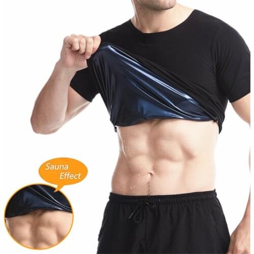 Men Hot Sweat Sauna T Shirt Slimming Workout Weight Loss Tank Top Tee Shirts Body Shaper Man Tshirt Sauna Effect Suit Shaperwear