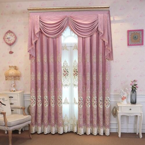 FYFUYOUFY top European luxury light velvet embroidered curtains for villa living room upscale hotel bedroom window decoration