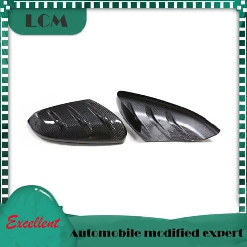 Gloss Black 100% Real Carbon Fiber Car Side Rearview Mirror Cover For-Honda for-Civic 10th. 2016-2020 Add On/Replacement Style