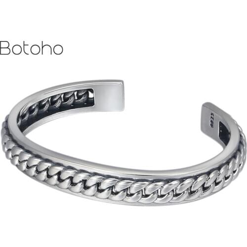 Hot Selling 925 Sterling Sliver Silver Vintage Decorative Weave Pattern Open Bracelet Bangle For Women Men Fathers Day Gift