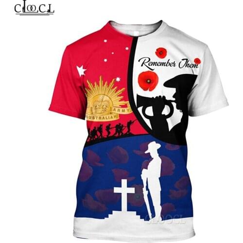 HX Newest Popular Anzac Day Men Women Tshirt 3D Print Summer Fashion Harajuku Hip Hop Streetwear Pullover Drop Shipping