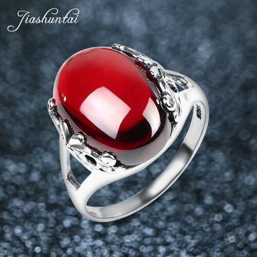 JIASHUNTAI Retro Silver Rings For Women Vintage Royal Opening Rings Adjustable 100% 925 Sterling Silver Jewelry Female