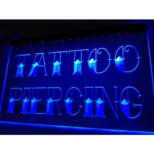 LB296- NEW Tattoo & Piercing Logo LED Neon Light Sign home decor crafts