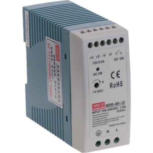 MDR-60 60W Single Output 5V 12V 15V 24V Din Rail Switching Power Supply AC/DC