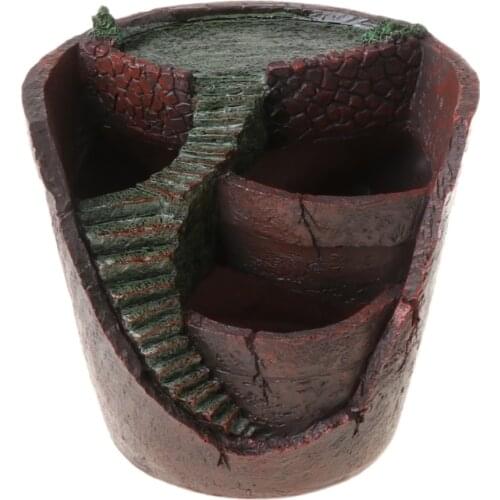 Mini House Figurines Resin Flower Pot for Herb Cacti Succulent Plants Planter