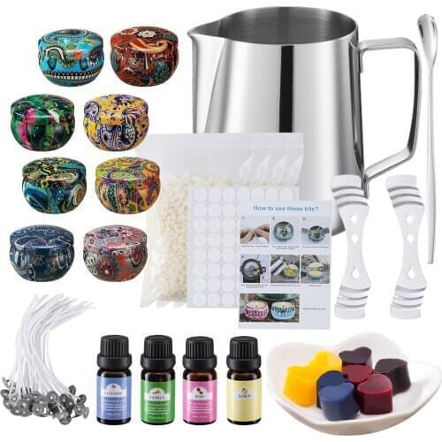 Complete Candle Making Set Scented Kit With Essential Oil DIY Accessory Gifts Supplies Beginner Melting Cup Wax Durable For Home