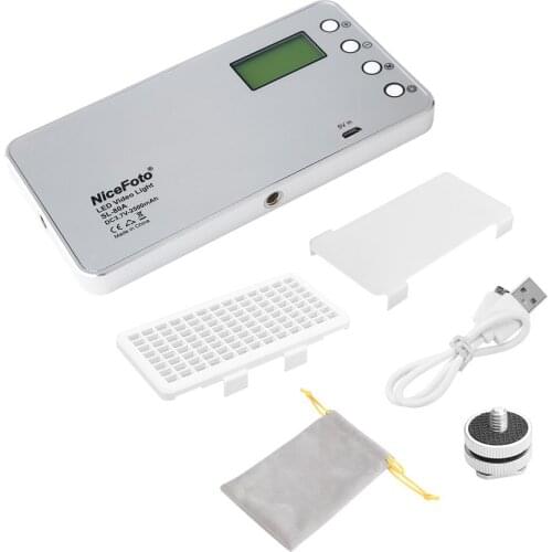 NiceFoto SL-80A 3200K-6500K 10W LED Video Light Lamp Dimmable Photographic Fill 104pcs LED Light CRI 96+ TLCI 96