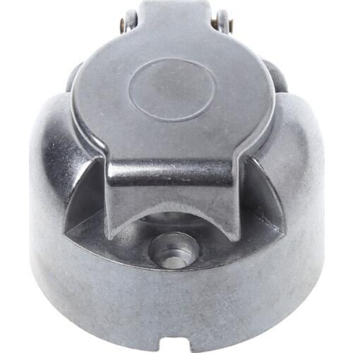 New 1 Pc 7 Pins 12N Towing Electric Metal Trailer Caravan Car Plug Socket Towbar Chrome Vehicle Car Accessories