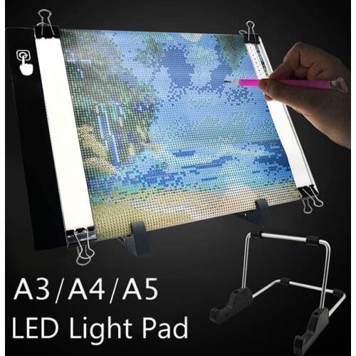 A5/A4 /A3 LED Light Pad Board 5d Diamond Painting Tracing Copy Board with 3 Level Brightness USB Powered Drawing Tablet