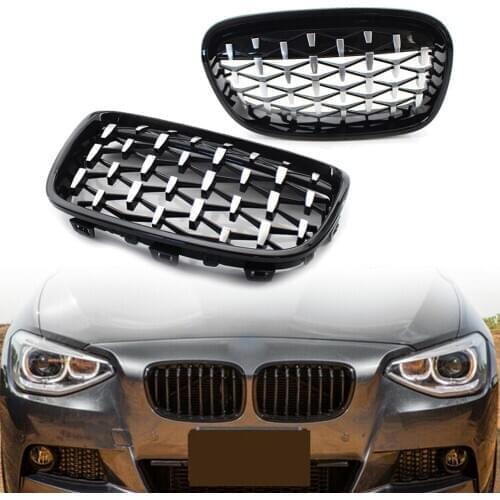 ABS Car Front Hood Kidney Grill Diamond Style Mesh Grille For BMW F20 1 Series 2011 2012 2013 2014 118i 120i 125i Car-Styling