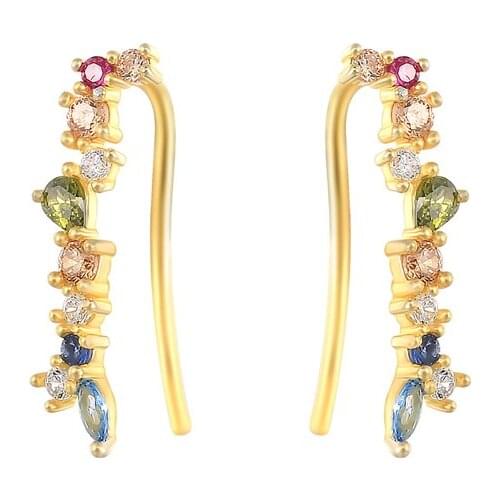 AIDE Flower Diamond Stud Earring For Women 925 Silver Earrings 2020 Fashionable Earring Jewelry Zircon Pendientes Brincos Aretes