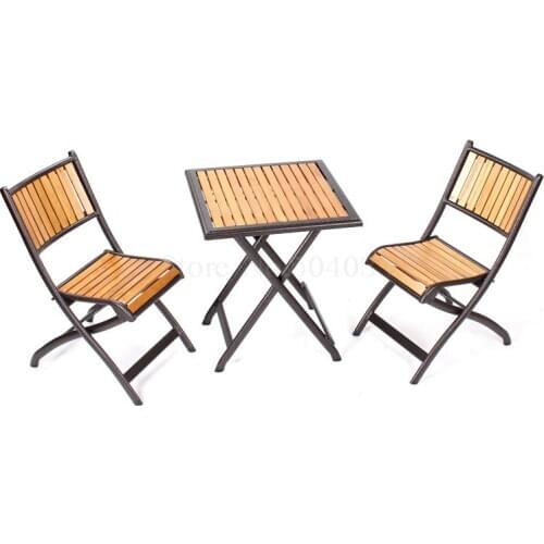 Courtyard solid wood table and chairs coffee bar outdoor folding balcony outdoor table and chair set