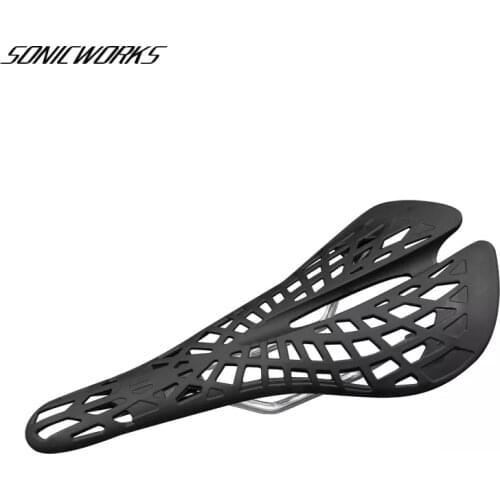 Bicycle Super Light Plastic Saddle Mountain MTB Bike Spider Ergonomics Hollow Breathable Saddle Seat PVC Cushion Cycling Part