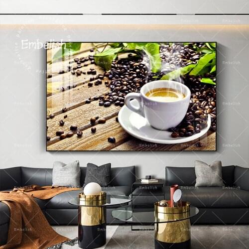 Embelish Coffee Bean And Glass Modern Kitchen Decor Posters For Home HD Print Canvas Paintings Food Restaurant Pictures Artworks