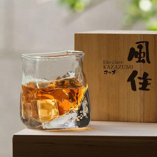 Japanese Whisky Artwork Wine Cup Wind-holding Random Modeling Design Creative Whiskey Glass EDO Designer Kazazumi