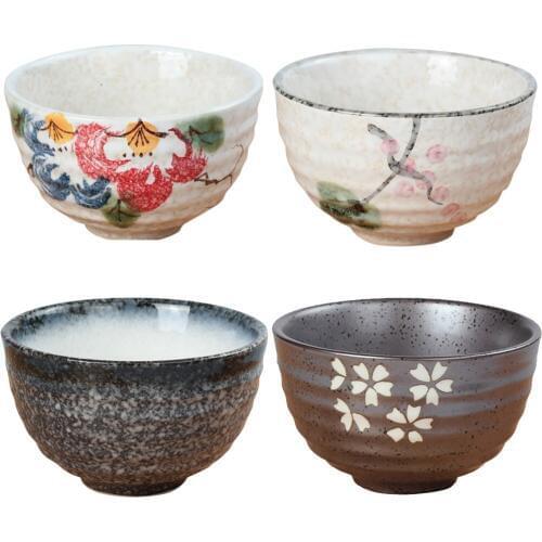 1Pack Traditional Matcha Tea Bowl Green Rice Dessert Ceramic Bowl Holder for Drinking Coffee Tea Eating Meal New Hot Sale