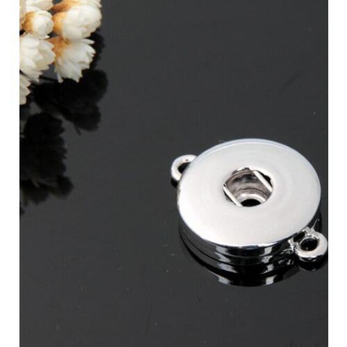 10pcs/lot 18MM Snap Buttons Connectors Plain Silver Tone For DIY Snap Bracelets& Necklace OEM Jewelry Accessory