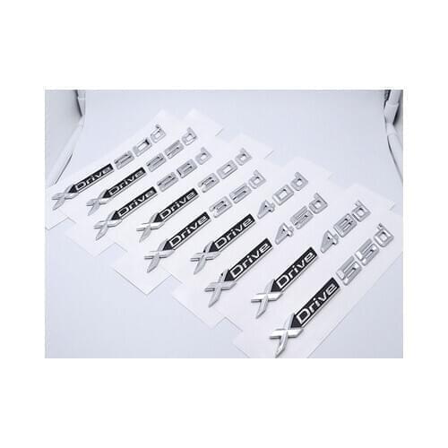 1X ABS Chrome Car XDrive Emblem Trim Sticker X Drive 18d 20d 23d 25d 28d 30d 35d 40d 45d 48d 55d For BMW X1 X3 X5 X6 etc