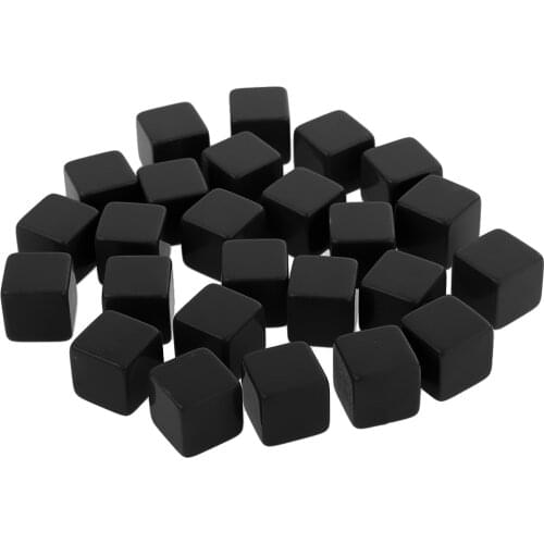 25Pcs Plastic Opaque Blank Six Sided Dice D6 D&D RPG Party Game Counting Cubes - Black/White/Green/Pink Color Optional