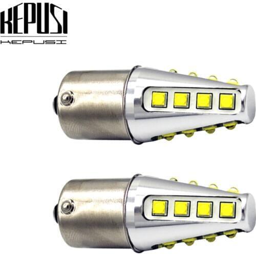 2x 1156 BA15S cree chip High Power Car LED Rear Reversing Tail Bulb 80W P21W signal light backup lamp sourcing white 12V 24V