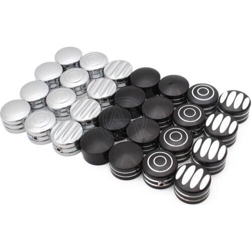 4pcs Motocross Accessories Chrome/Black Spark Plug Head Bolt Cap Covers Plug For Harley Twin Cam Sportster XL883 XL1200
