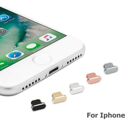 Aluminum Material Anti Dust Plug Charging Port for iPhone Xs Max XR X 8 Plus 7 6s 5s 5 SE For iPad Mini Phone Accessories Gadget