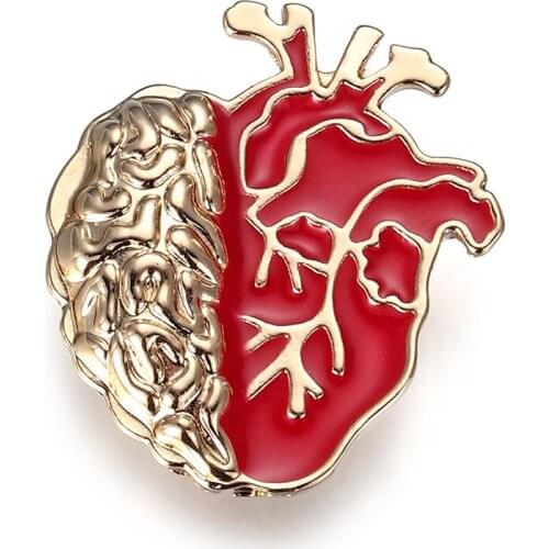 Anatomical Heart Brooch Metal Pin Lapel Women Badge Medical Anatomy Jewellery Wholesale Biology Medical Student Doctor Gift