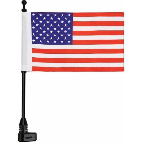 Motorcycle Rear Flag Pole Luggage Rack Mount American For Honda Goldwing GL1800 Yamaha Suzuki Kawasaki