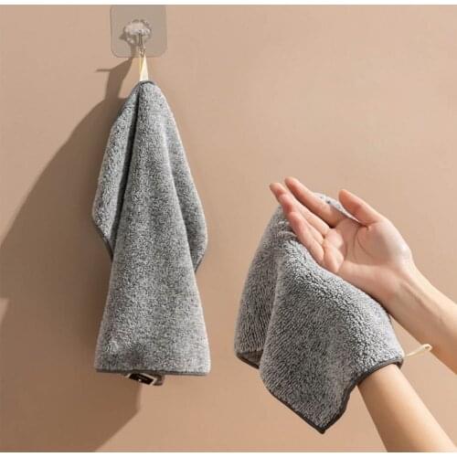 Household Absorbent Cleaning Cloth Microfiber Bamboo Charcoal Kitchen Non-stick Oil Towel Rag Kitchen Tools