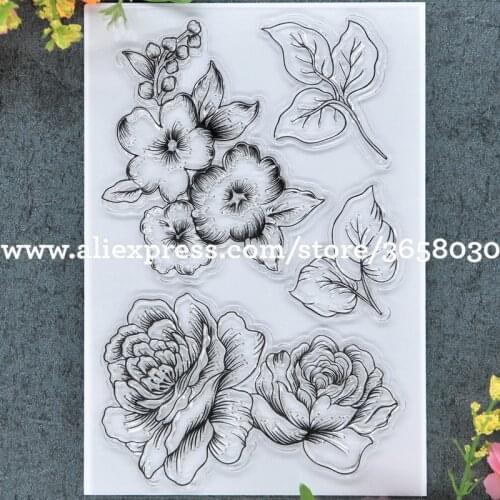 Flowers Scrapbook DIY photo cards rubber stamp clear stamp transparent stamp 10x15cm 8101509
