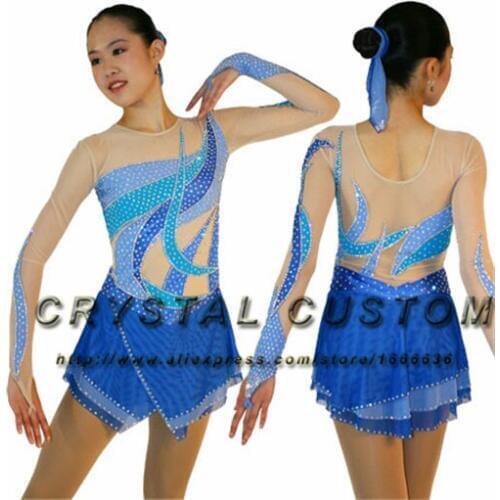 Ice Figure Skating Dress For Kids Fashion New Brand Competition Figure Skating Dresses Crystal Custom DR3606