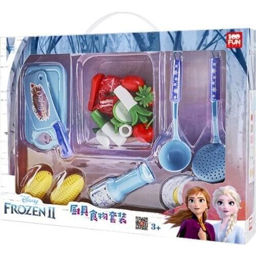 Disney princess Frozen Kitchenware Food Toy set Girl Play House Cooking Tools Simulation Vegetables and Fruits toys