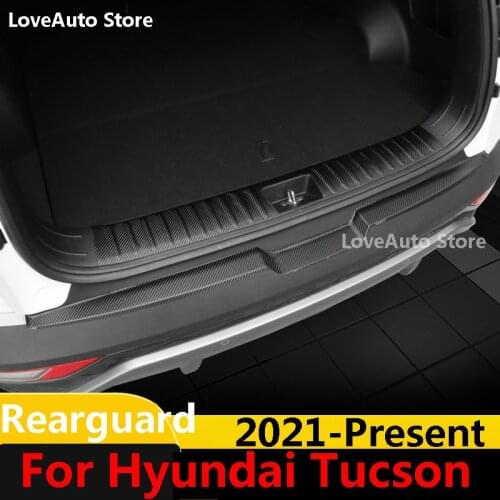 For Hyundai Tucson NX4 2021 Car Leather Exterior Interior Rearguards Rear Bumper Trunk Trim Bumper Pedal Car Accessories