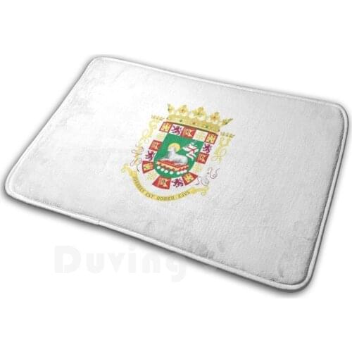 Escudo De Puerto Rico Soft Non-Slip Mat Rug Carpet Cushion Coat Of Arms Of Puerto Rico Pr Pur Shield Heraldry