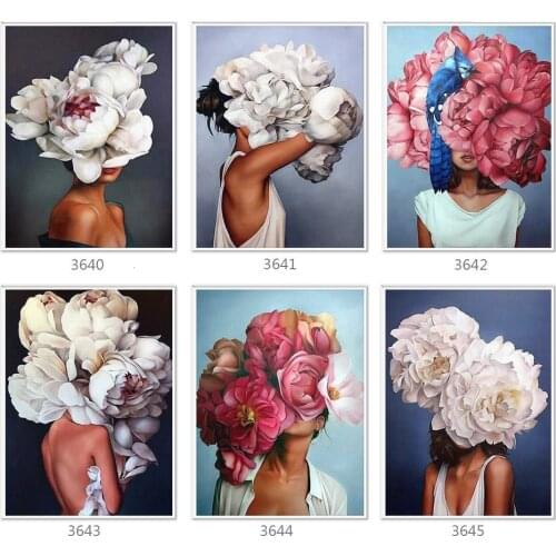 Evershine 5D Diamond Embroidery Sale Portrait Diamond Painting Full Drill Square Flower Diamond Mosaic Girl Rhinestones Pictures