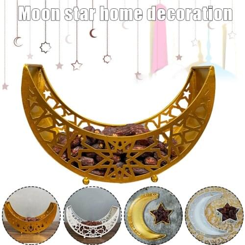 Eid Mubarak Moon/Star Serving Tray Tableware Dessert Food Storage Container Ramadan Tray For Home Decor Bandejas De Decoracion