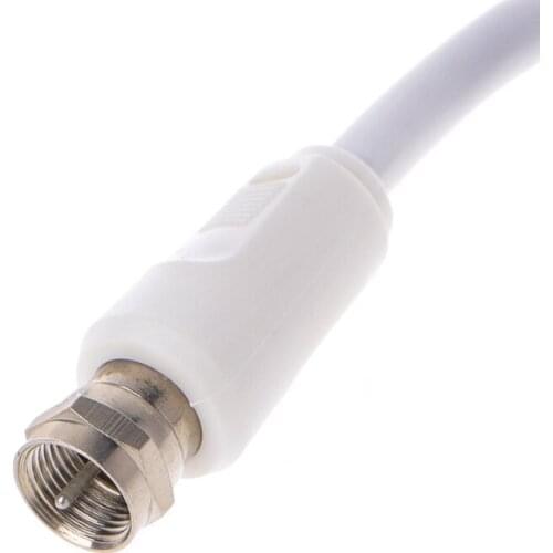9.5mm White 90 Degrees Male To F Type Male Coaxial TV Satellite Antenna Cable C5AE