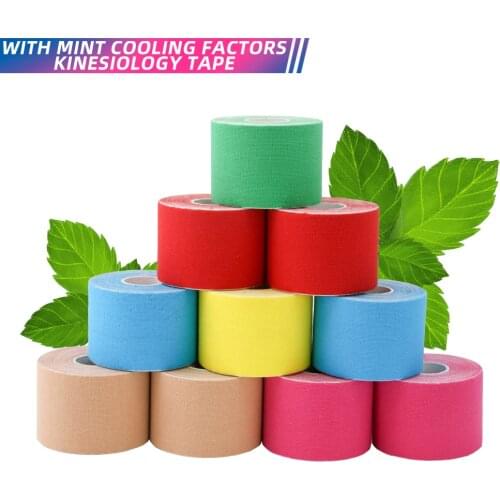 Kinesiology Tape 5cm Waterproof Athletic Recovery Elastic Tape Kneepad Muscle Pain Relief Knee Pads Support for Gym Fitness