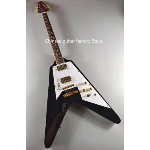 Guitar customization shop, black flying V, spot, black shiny, you will receive the guitar you see