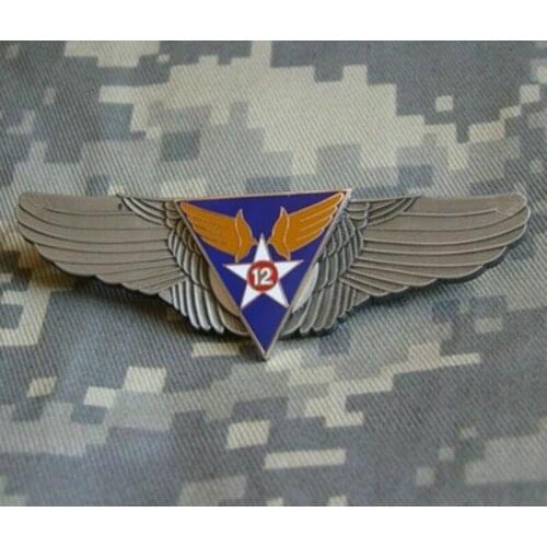WW2 U.S. 12TH AIR FORCE Pilot Wing Badge Insignia Metal Pin Military Store