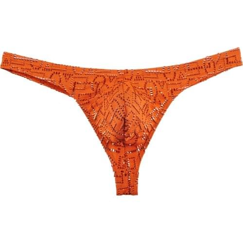 Self Design Bikini Mens Thongs G-Strings Male Thong Underwear Jacquard Protruding Pouch Sexy Underwea Men Tanga Charming T-Back