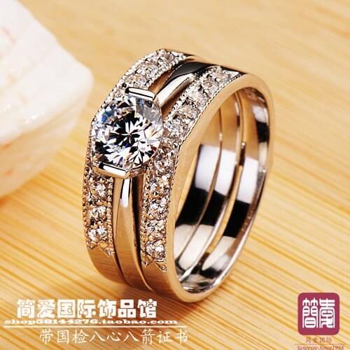 New item combination rings NSCD synthetic stone wedding rings sterling sliver jewelry engagement ring