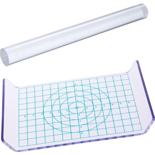 New Clay Tool Kit,Acrylic Clay Roller with Grid Sheet Clay Pottery Tool for Shaping,Sculpting Hand-Made DIY Tool Materials