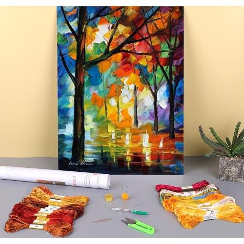 Lonely Tree Pre-Printed 11CT Cross-Stitch Embroidery Set DMC Threads Sewing Handmade Handiwork Handicraft Needle Sales Decor