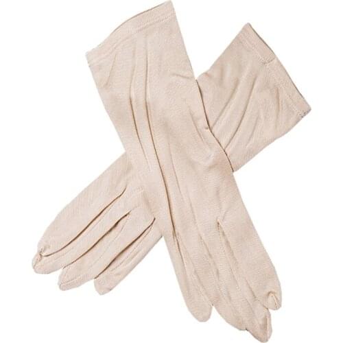 200pairs/lot 100% Real Chinese Silk Gloves Womens Spring Summer Glove Soft Silky Female Sunproof Gloves