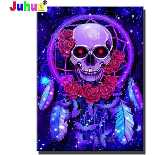 Feather Skull Man Rose,3d Crystal Diamond 5d diy diamond painting Puzzle embroidery full square/round diamond mosaic Set