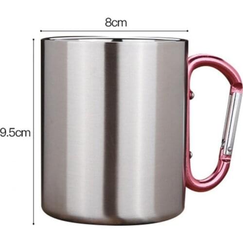 360ml Portable Outdoor Stainless Steel Water Cup Coffee Tea Mug Travel Mug with Folding Handle Camp Cooking Supplies accesorios