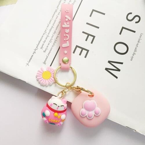 For Samsung Galaxy SmartTag Silicone Protective Case lucky cats Cartoon for Galaxy Smart Tag Tracker Protection Accessories