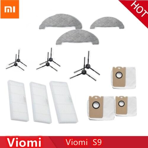 XIAOMI VIOMI S9 Robot Vacuum Cleaner Replaceble Dust Bags Colletion Cleaner Mops Side Brushes Accessories Sets Parts for