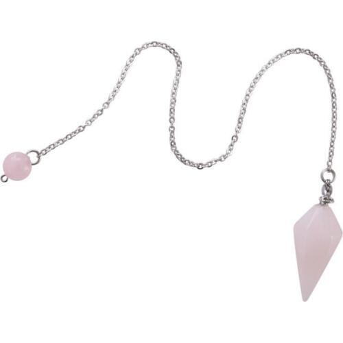 Mix Colors Natural Balck Sad Stone Agat Aventurine Turquois Pendulum Necklace Hexagonal Reiki Beads Charms Necklace Jewelry